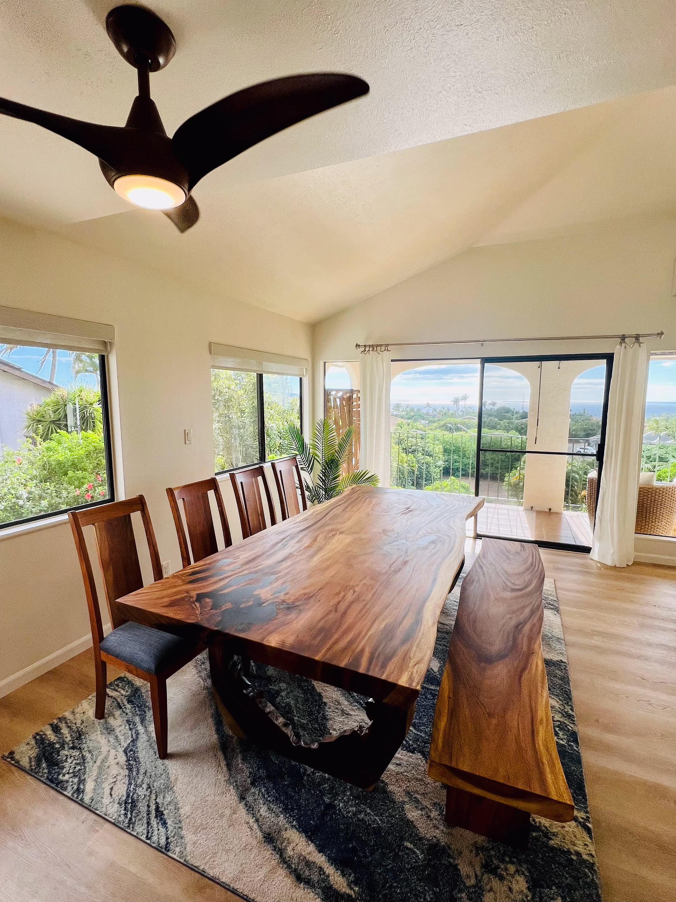 Living Room Furniture, Farmhouse Table, Home Office Decor, Rustic Banquet, Acacia Dining Wood Live Edge Table