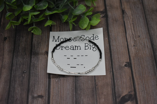 Morse Code Bracelet, Beaded Friendship Bracelets, Seed Bead Gift For Her, Dream Big Bracelets