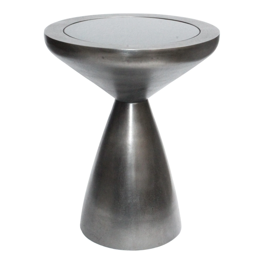 Aurelle Home Modern Smoked Glass and Metal Accent Table - 15"