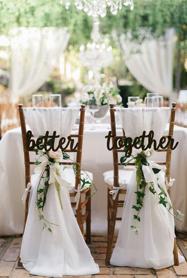 Better Together Chair Sign Wedding Wooden Back Decor Rustic Signs Reception