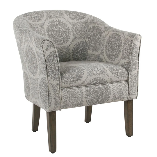 Porch & Den Blakeney Grey Medallion Tub Shaped Accent Chair