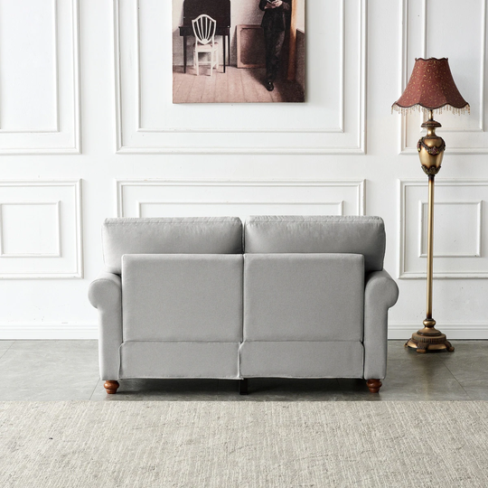 Living Room Sofa with Nails Solid Wood Leg