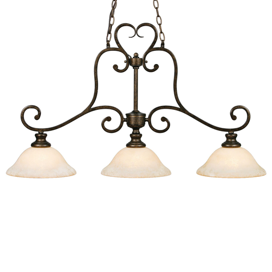 Golden Lighting Heartwood Burnt Sienna Finish Steel 3-light Linear Pendant