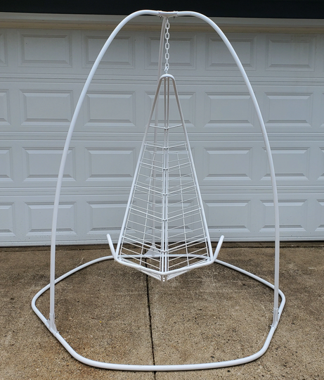 Vintage Mid Century Modern Patio Swing Chair Frame Only, Floating By Homecrest, Fully Restored Indoor/Outdoor Wire