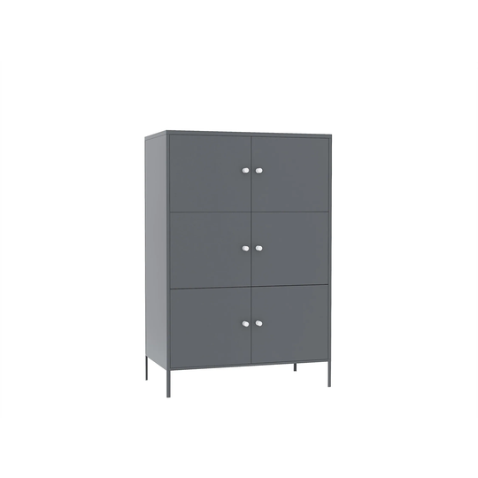 3-Tier Multipurpose Office Storage Cabinet with 6 Doors