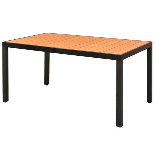 vidaXL Patio Table Brown 59.1"x35.4"x29.1" Aluminium and WPC