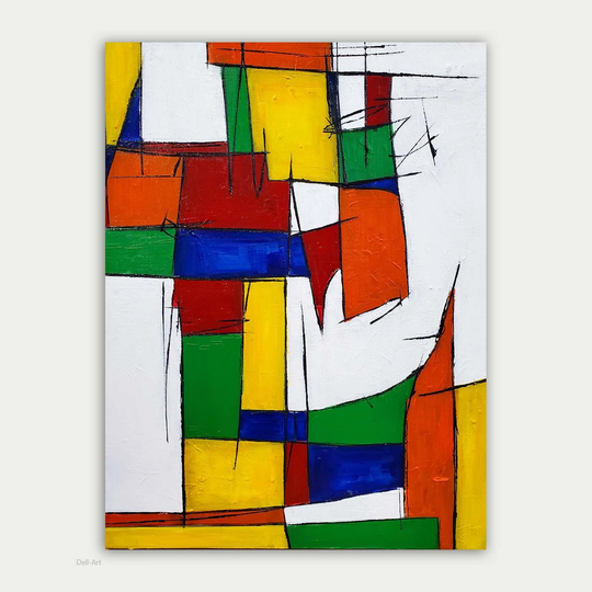 Colorful Abstract Art, Pop Modern Painting, Textured Painting, Home Decor, Oil On Canvas