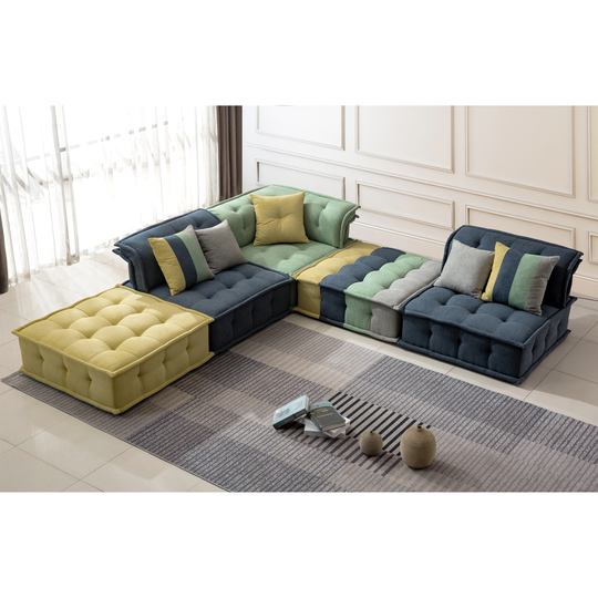 Fabric Modular Sectional Sofa,Contemporary Velvet Living Room Couch