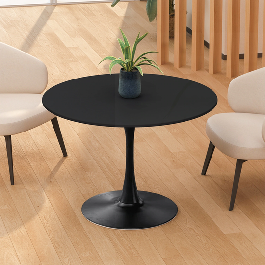 42.12" Round Dining Table with Black MDF Table Top