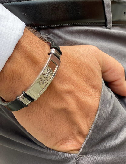 Cross Personalized Man Leather Bracelet Men Gift For Christmas Gift Man Stocking Gifts Black Friday Sale