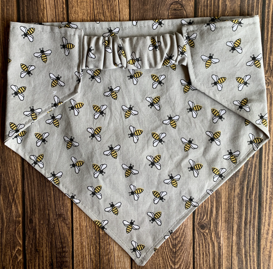 Dog Bandana, Buzzin Around, Elastic Scrunchie Personalized Bandana