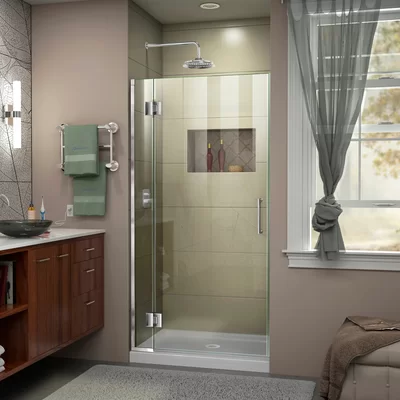 Unidoor-X 29 " W x 72" H Hinged Frameless Shower Door