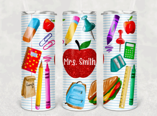 Teacher Fuel Tumbler/School Supplies Gift For Appreciation Custom Pencil Personalized 20Oz