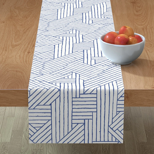 Modern Tropical Table Runner - Tiki Rattan By Muhlenkott Island Style Midcentury Hawaii Cotton Sateen Spoonflower