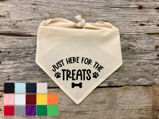 Dog Bandana, Just Her For The Treats, Traditional Tie, Scarf, Pet Accessories Supplies, Bandana Gifts Boys Girls Dogs Cats