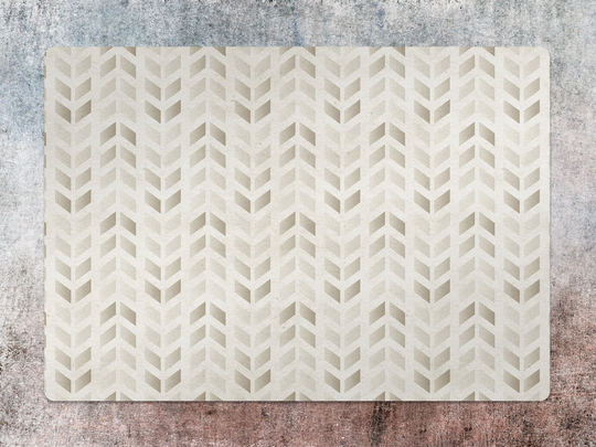 Gold Chair Mat, Brown Vinyl Floor Beige Protective Herringbone Splat Pad, Area Rug, Housewarming Gift, Game Room Rug