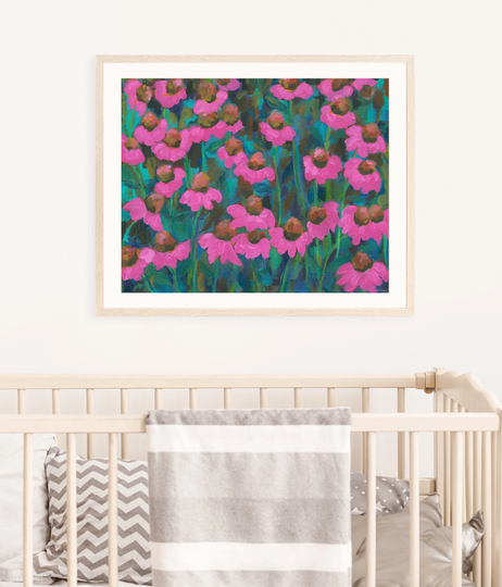 Contemporary Colorful Floral Art Print, Modern Colorful Art, Nursery Abstract Print, Office Wall Art Painting