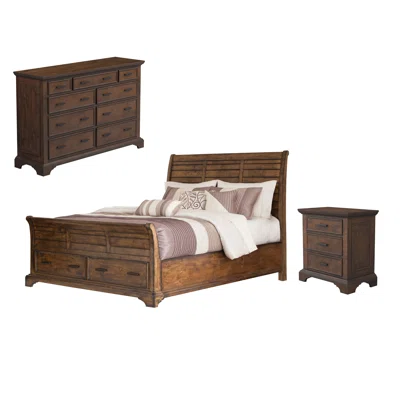 Clydesdale Vintage Bourbon 3-Piece Bedroom Set with Dresser