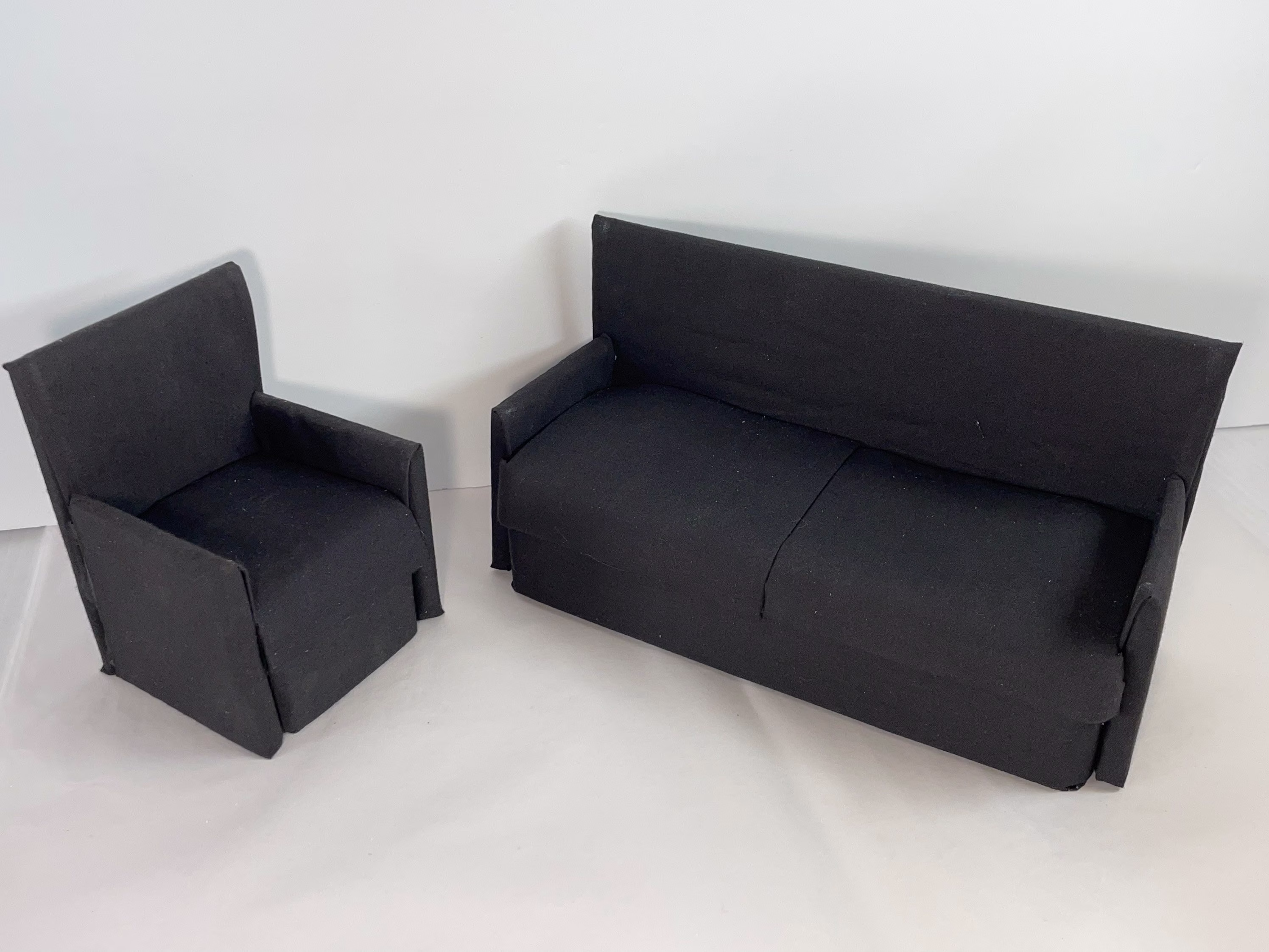 Doll Furniture Sofa & Chair - 16 Black Or Choose A Color