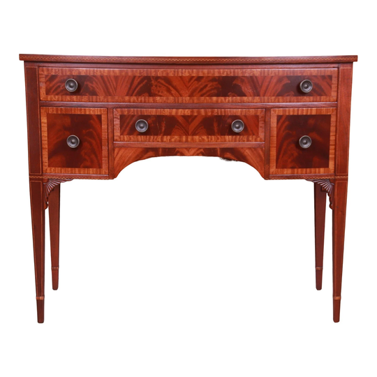 Landstrom Georgian Flame Mahogany Sideboard Buffet Or Bar Server, Newly Refinished