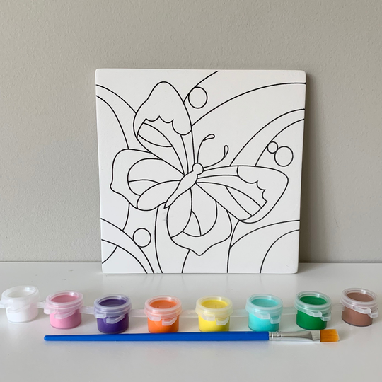 Butterfly Ceramic Tile, Pottery Painting Kit, Tile Paint Kits, Ready To Ceramics, At Home Pottery Painting, Craft Party Kits
