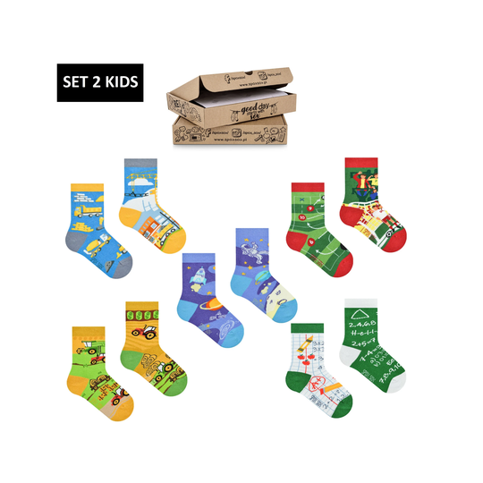 Kids Socks Set 2 | Set Of Colorful in The Box Pack Cool Casual Mismatched Funny For Gift