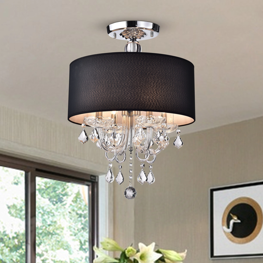 Antal 4-Light Black Semi-Flush Mount - Chrome Finish