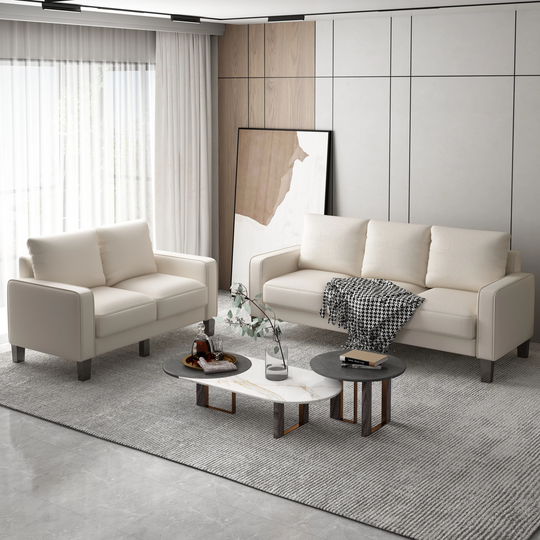 Modern Sofa Set with Loveseat Sofa and 3-Seat Sofa for Living Room