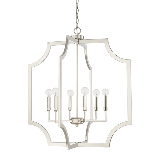 Modern 6-light Polished Nickel Foyer Fixture - Polished Nickel - Polished Nickel