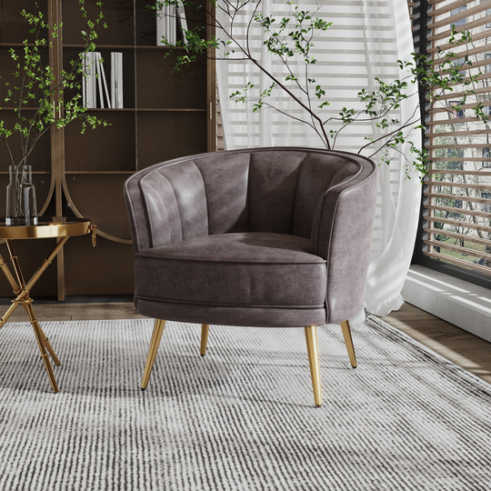 Modern Living Room Barrel Chair Leisure Accent Chair Vanity Chair