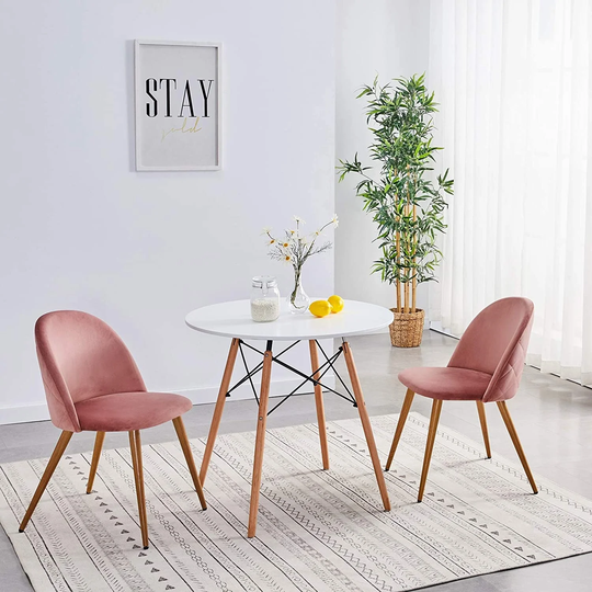 Set of 2 Dining Room Chairs Kitchen/Living Room Chairs Vanity/Makeup/Leisure/Accent Upholstered Side Chairs Soft Velvet Back