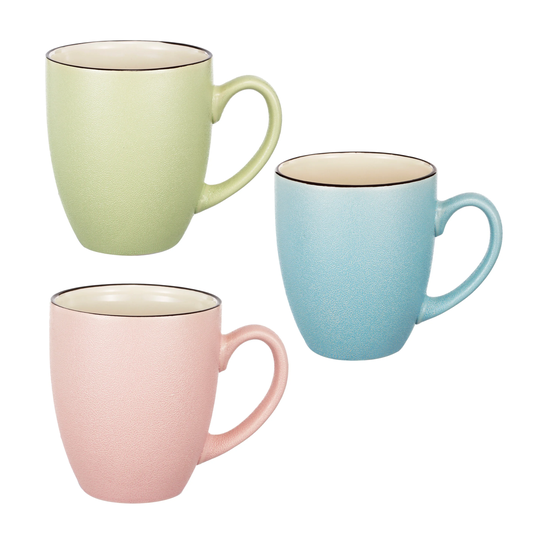 A&B Home Pastel Notes 14 oz. Multi-Color Mug (Set of 3)