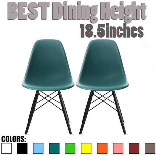 2xhome - Set of 2, Teal Plastic Chair Silver Wire Base Dining