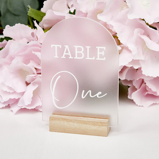 Wedding Table Numbers, Frosted Number Sign With Stand, Acrylic Arch Number, Wedding Decor, Wedding Decor, Party Decor, Gift