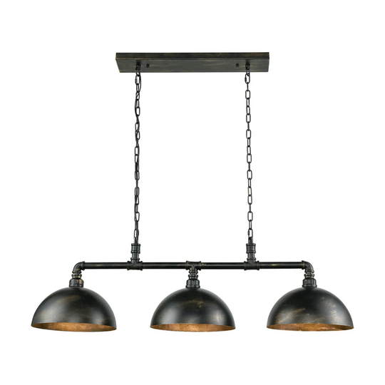 Mulvaney 3-light Billiard Light - Black, Brushed Gold Accents