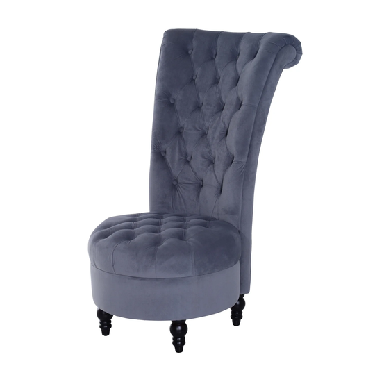 HOMCOM 45-inch Tufted High Back Velveteen Accent Chair