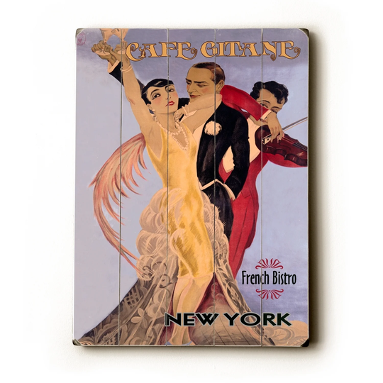 Cafe Gitane - Planked Wood Wall Decor by Posters Please - Multi-Color