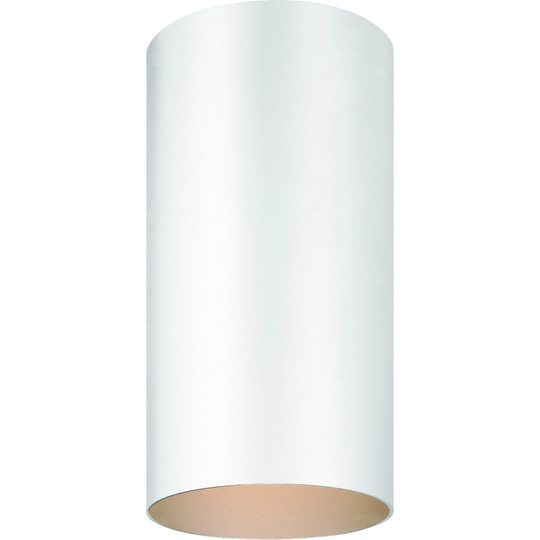 Volume Lighting 1-Light White Outdoor Cylinder Flush Mount