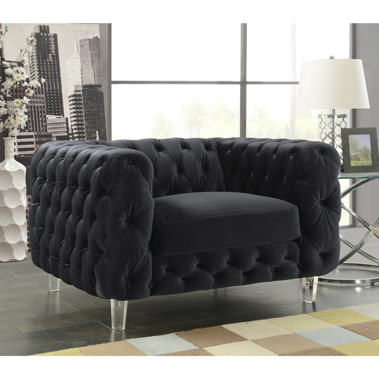 Chic Home Apollo Modern Contemporary Tufted Velvet Down MIx Cushions Club Chair