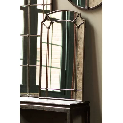 Hyler Cast Iron Classic Traditional Distressed Accent Mirror
