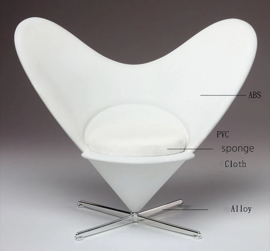 1/6 Scale Heart-Shaped Chair Dollhouse Miniature