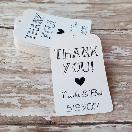 Thank You Tag, Wedding Favor Chalkboard Style Gift Bridal Shower Pencil Save The Date | 038