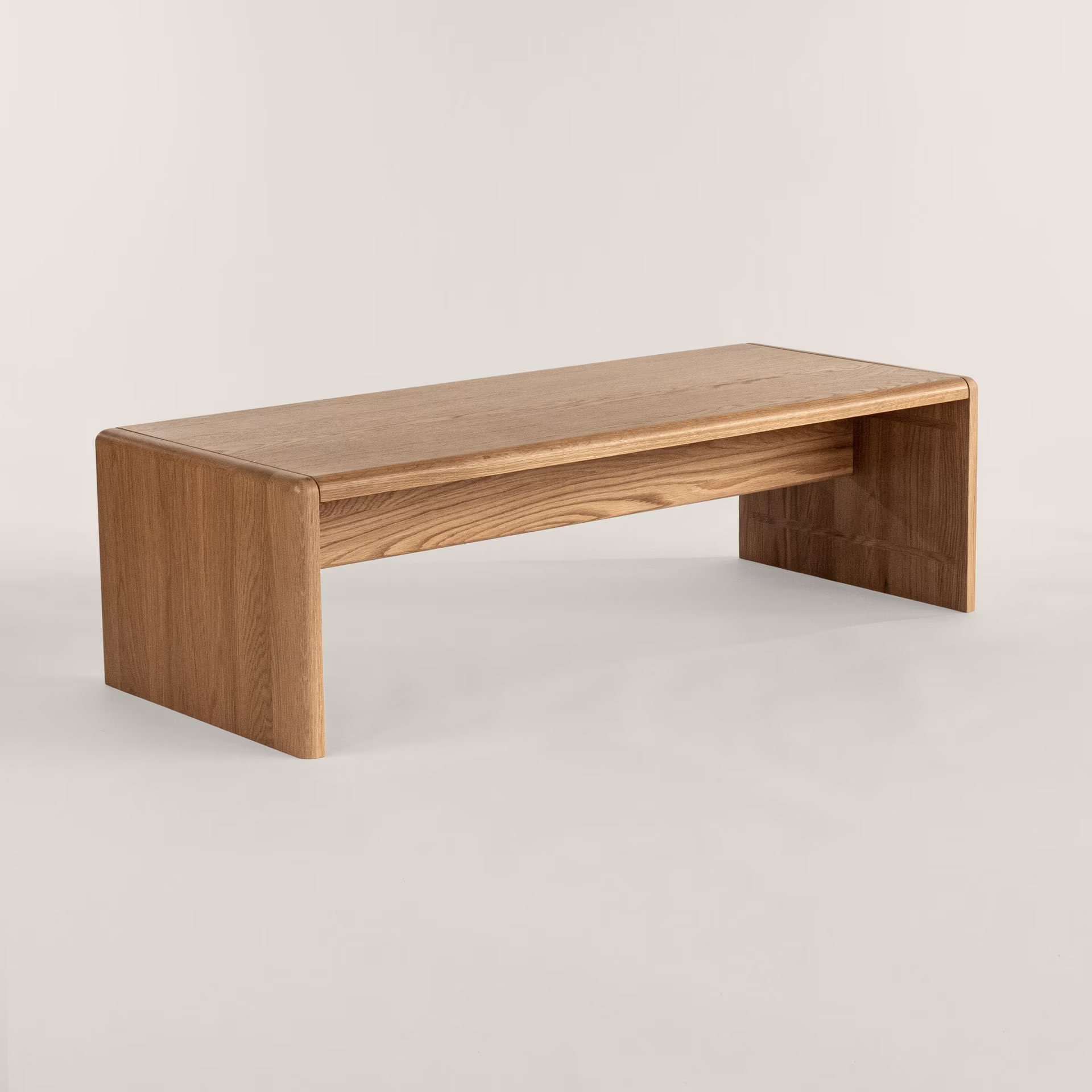 Waterfall Solid Wood Coffee Table | Contemporary Scandinavian Style Small Oak Modern Low Lohi