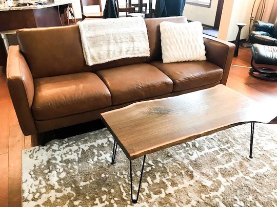 Live Edge Wood Coffee Table | Black Walnut Farmhouse Modern Contemporary