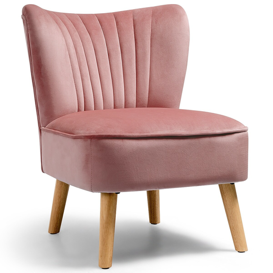 Costway Armless Accent Chair Modern Velvet Leisure Chair Single