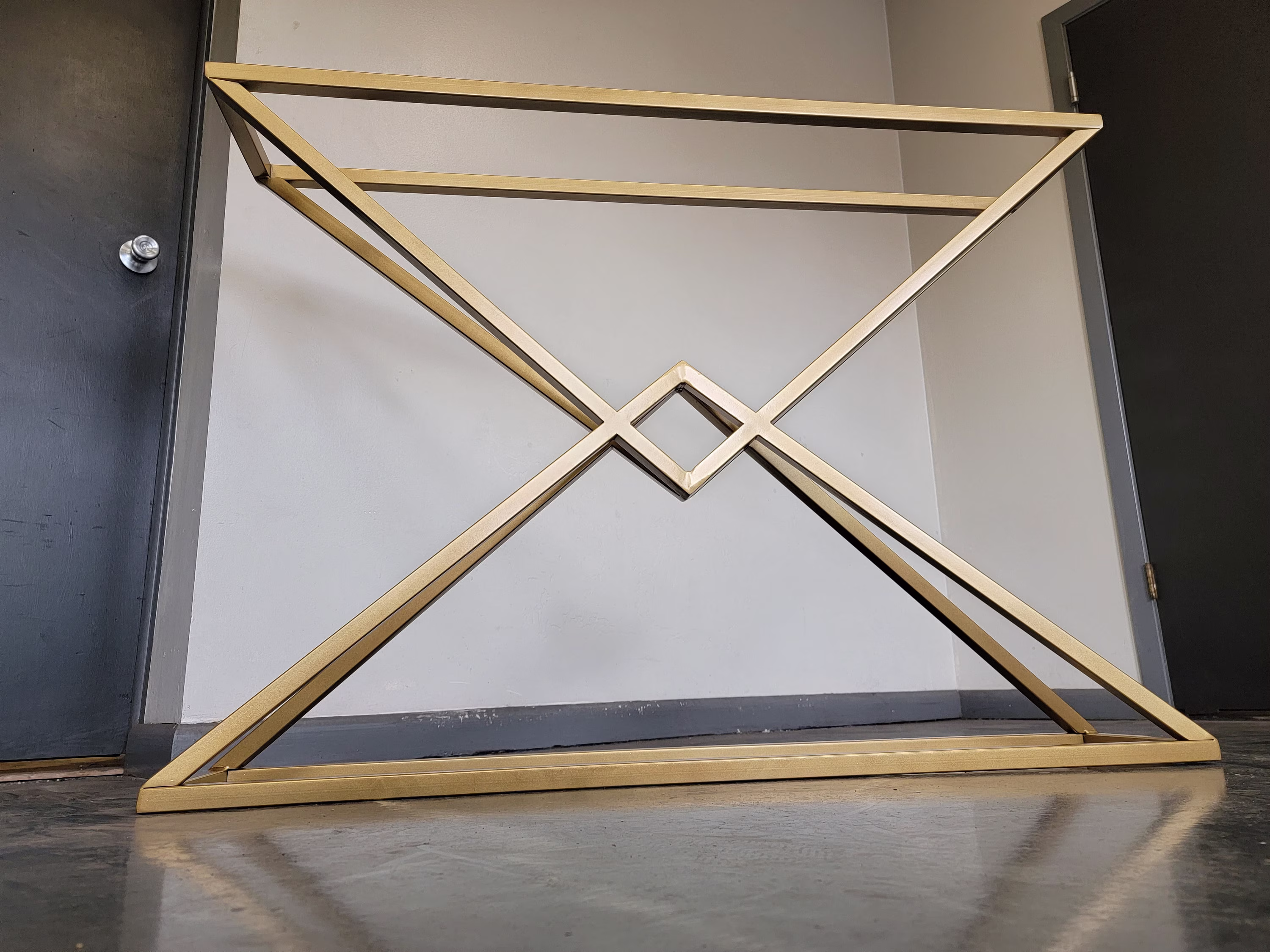 Metal Entryway Table Base Diamond Console Style - Any Size/Color