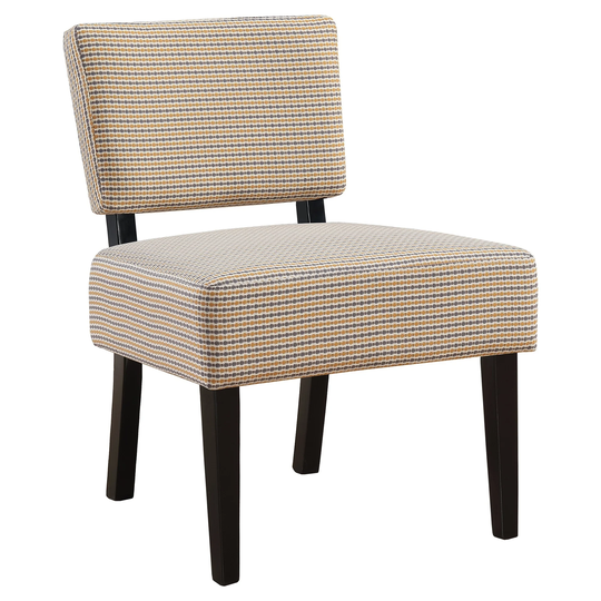 Accent Chair, Armless, Living Room, Bedroom, Fabric, Wood Legs, Transitional