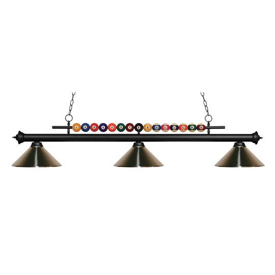 Avery Home Lighting Shark 3-light Island/Billiard Brushed Nickel-finished Light - Silver - Matte Black