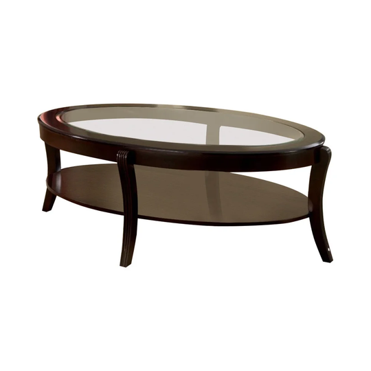 Finley Contemporary Coffee Table In Espresso Finish - 18 H x 29 W x 49 L Inches