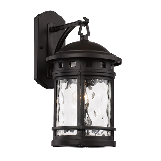 GuisseppeImports One Light Wall Lantern Boardwalk Black - Exact Size